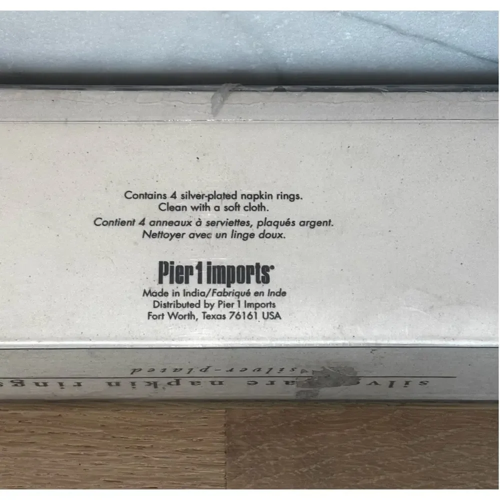 Pier 1 Imports silverware napkin rings knife and fork silver plated NWT